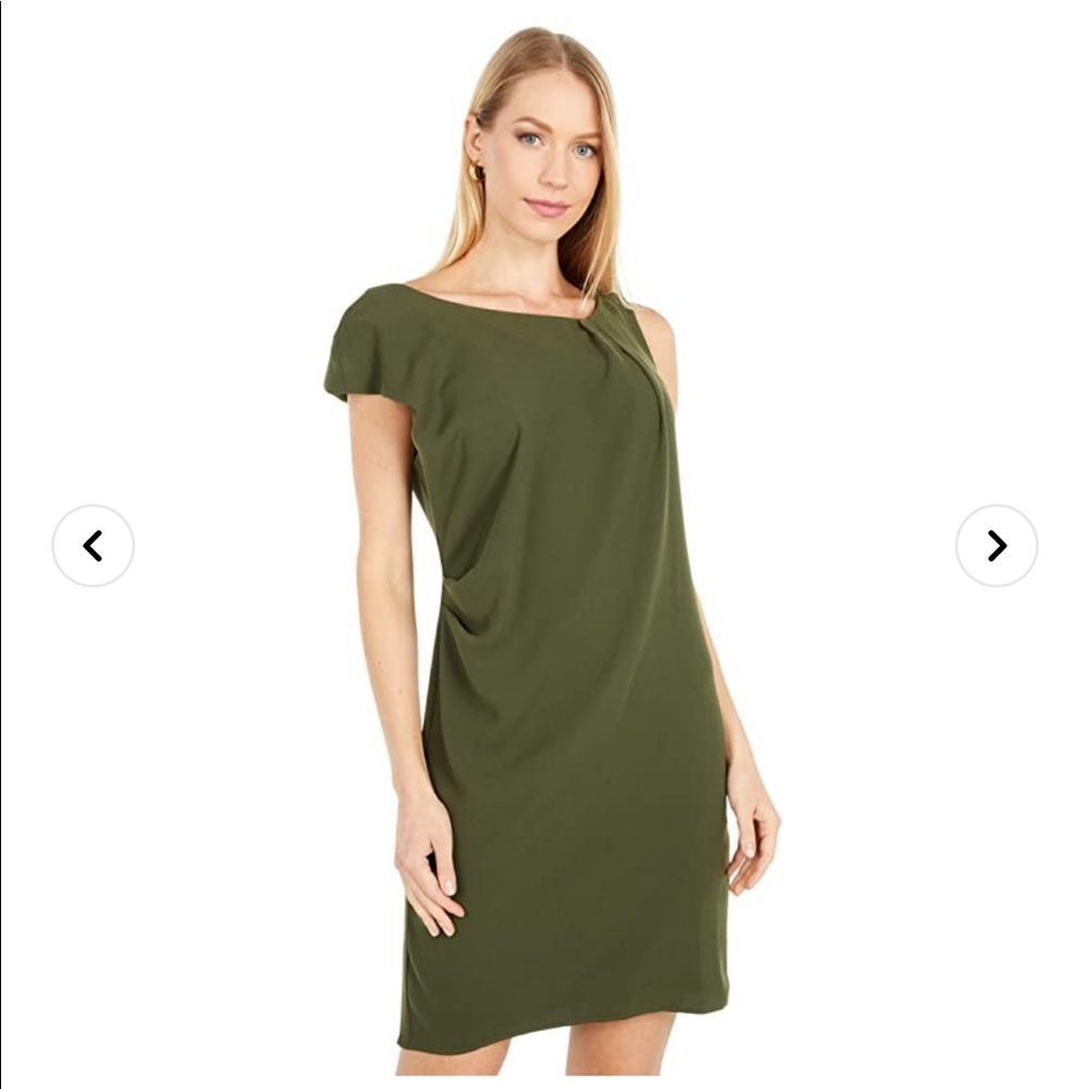 NWT TRINA TURK Green Blondell One Shoulder Cocktail Dress